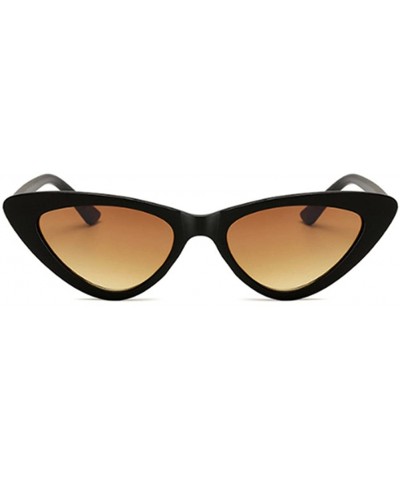 Oval Men Women Vintage Sunglasses Cat Eye Luxury Brand Designer Summer Style Retro Small - Brown - CH18G45XIRY $15.79