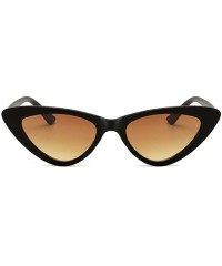 Oval Men Women Vintage Sunglasses Cat Eye Luxury Brand Designer Summer Style Retro Small - Brown - CH18G45XIRY $25.96