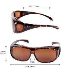 Butterfly Fit Over Glasses Sunglasses with Polarized Lenses for Men and Women - Leopard - CT124KMV7OX $13.37