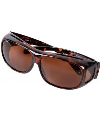 Butterfly Fit Over Glasses Sunglasses with Polarized Lenses for Men and Women - Leopard - CT124KMV7OX $13.37