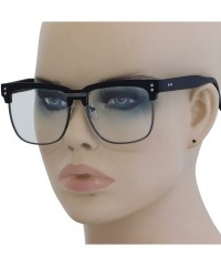 Aviator Retro Aviator Sunglasses For Men Women Vintage Square Non-prescription Glasses Frame Clear Lens Eyeglasses - CB18REQN...