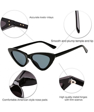 Oval Men Women Vintage Sunglasses Cat Eye Luxury Brand Designer Summer Style Retro Small - Brown - CH18G45XIRY $26.66