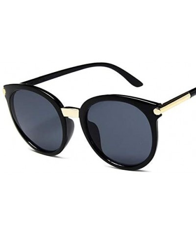 Oval Sunglasses Women Men Oval Sunglasses Fashion Style Glasses PC Leg Frame Transparent AC Lenses (Color C1Gray) - CF198N2ED...