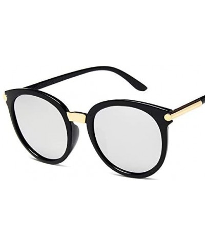 Oval Sunglasses Women Men Oval Sunglasses Fashion Style Glasses PC Leg Frame Transparent AC Lenses (Color C1Gray) - CF198N2ED...