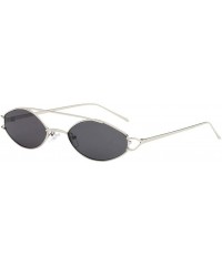 Oval Fashion Sunglasses Vintage Oval Shape Sunglasses Retro Unisex Eyewear Street Beat Glasses (E) - E - CB18R2M8DH3 $19.77