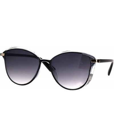 Butterfly Womens Plastic Designer Fashion Trendy 90s Sunglasses - Black Clear Smoke - C7186GITX0H $18.20
