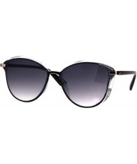Butterfly Womens Plastic Designer Fashion Trendy 90s Sunglasses - Black Clear Smoke - C7186GITX0H $9.59
