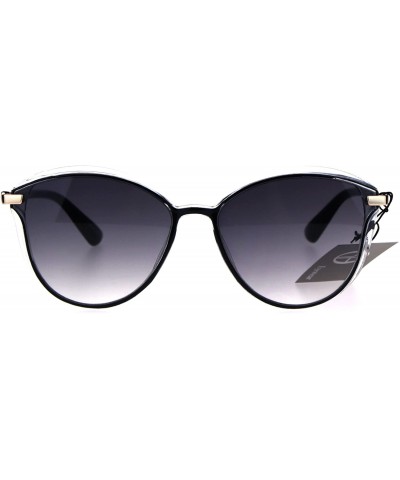 Butterfly Womens Plastic Designer Fashion Trendy 90s Sunglasses - Black Clear Smoke - C7186GITX0H $9.59