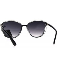 Butterfly Womens Plastic Designer Fashion Trendy 90s Sunglasses - Black Clear Smoke - C7186GITX0H $9.59