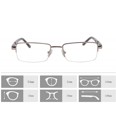Rectangular Metal Frame Blue Light Blocking Reading Glasses 1.56 Lenses-6334 - C217YI25LN8 $11.89