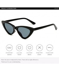 Oval Men Women Vintage Sunglasses Cat Eye Luxury Brand Designer Summer Style Retro Small - Brown - CH18G45XIRY $15.79