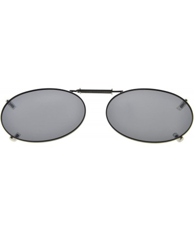 Wrap Metal Frame Rim Polarized Lens Clip On Sunglasses 2 1/16"x1 3/8" - C76-grey - C7197RIC7RD $23.52