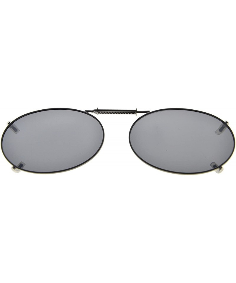 Wrap Metal Frame Rim Polarized Lens Clip On Sunglasses 2 1/16"x1 3/8" - C76-grey - C7197RIC7RD $10.21