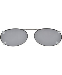 Wrap Metal Frame Rim Polarized Lens Clip On Sunglasses 2 1/16"x1 3/8" - C76-grey - C7197RIC7RD $10.21