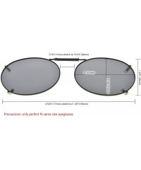 Wrap Metal Frame Rim Polarized Lens Clip On Sunglasses 2 1/16"x1 3/8" - C76-grey - C7197RIC7RD $10.21