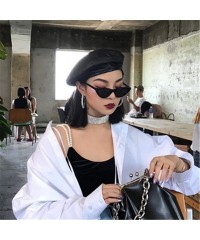 Oval Men Women Vintage Sunglasses Cat Eye Luxury Brand Designer Summer Style Retro Small - Brown - CH18G45XIRY $25.96