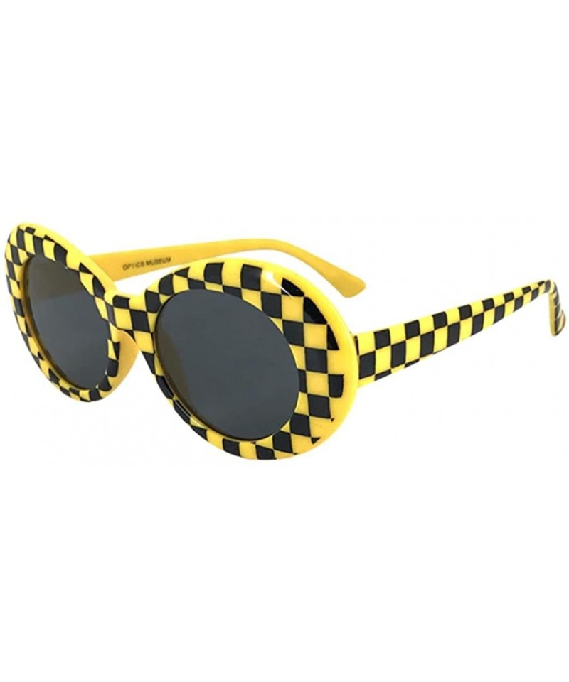 Wayfarer Sunglasses for Women Men - Clout Goggles Unisex Sunglasses Rapper Oval Shades Retro Glasses - B - CO18DONZAXA $7.79