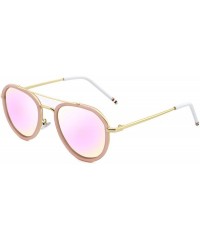 Round Stylish Polarized Sunglasses 100% UV Protection For Women - F-pink - CS18GO4HUS7 $8.67