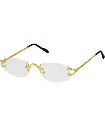 Rimless Men Women Classy Elegant Sophisticated Style Clear Lens EYE GLASSES Gold Rimless Frame - Gold - CP18O6O2N8X $23.22