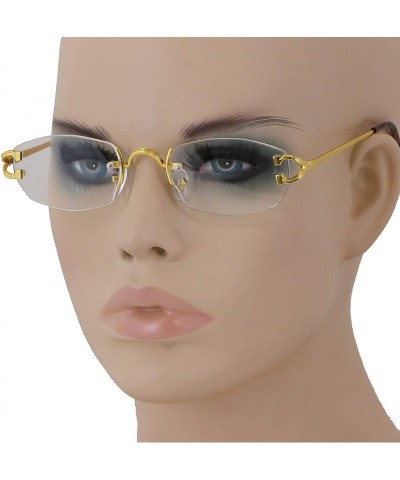 Rimless Men Women Classy Elegant Sophisticated Style Clear Lens EYE GLASSES Gold Rimless Frame - Gold - CP18O6O2N8X $13.57