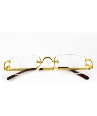 Rimless Men Women Classy Elegant Sophisticated Style Clear Lens EYE GLASSES Gold Rimless Frame - Gold - CP18O6O2N8X $13.57