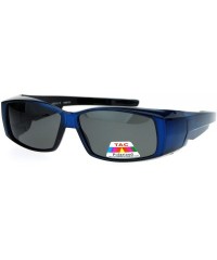 Rectangular Unisex Polarized Rectangular 55mm Over the Glasses Fit Over Sunglasses - Blue - C712N1ZGT8L $23.72