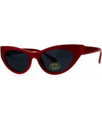 Cat Eye Womens Futuristic Retro Narrow Goth Cat Eye Plastic Sunglasses - Red - CQ18DSUR3W8 $7.70