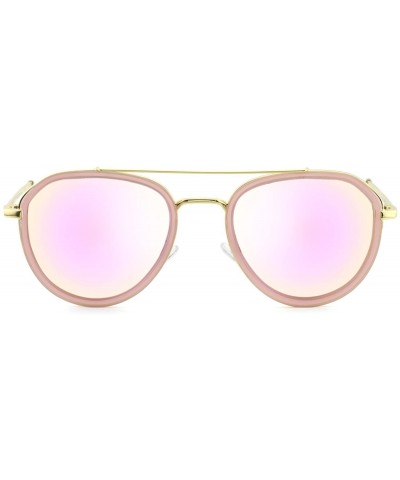 Round Stylish Polarized Sunglasses 100% UV Protection For Women - F-pink - CS18GO4HUS7 $8.67