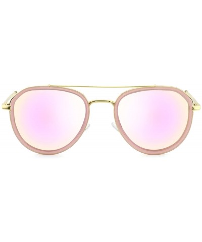 Round Stylish Polarized Sunglasses 100% UV Protection For Women - F-pink - CS18GO4HUS7 $8.67