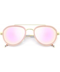 Round Stylish Polarized Sunglasses 100% UV Protection For Women - F-pink - CS18GO4HUS7 $8.67