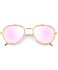 Round Stylish Polarized Sunglasses 100% UV Protection For Women - F-pink - CS18GO4HUS7 $8.67