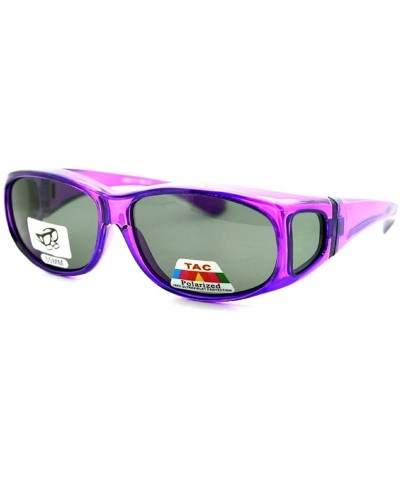 Square 2 Extra Small Polarized Fit Over Sunglasses Wear Over Eyeglasses - Purple / Teal - CG12LMD5OK1 $17.94