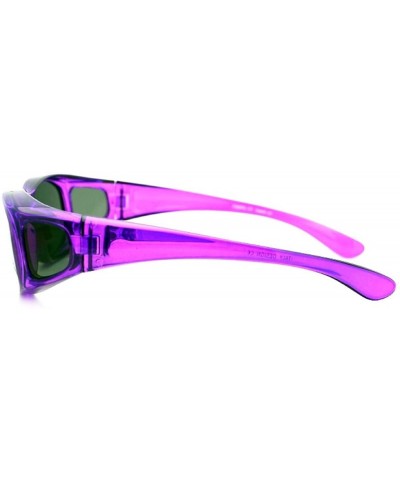 Square 2 Extra Small Polarized Fit Over Sunglasses Wear Over Eyeglasses - Purple / Teal - CG12LMD5OK1 $17.94
