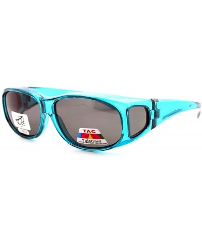 Square 2 Extra Small Polarized Fit Over Sunglasses Wear Over Eyeglasses - Purple / Teal - CG12LMD5OK1 $17.94