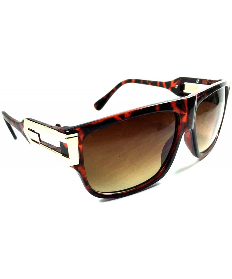 Oversized Gazelle Underboss Hip Hop Flat Top Sunglasses - Matte Black & Silver - CQ182IUUCM8 $8.82