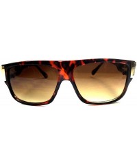 Oversized Gazelle Underboss Hip Hop Flat Top Sunglasses - Matte Black & Silver - CQ182IUUCM8 $8.82