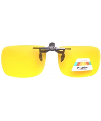 Rectangular Polarized Flip up Sunglasses Clip on - Yellow - CV11Y08F8L1 $10.46