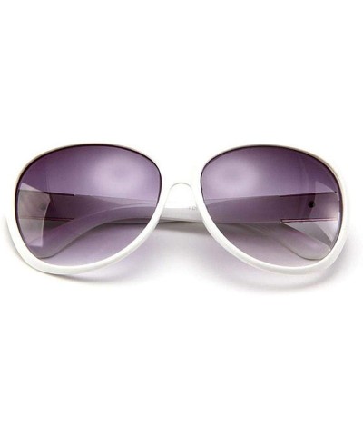 Square Round Sunglasses Women 2019 Black Oversized Retro Vintage Big Sun Glasses Shades Dames - White - CP199CMGQ40 $34.83
