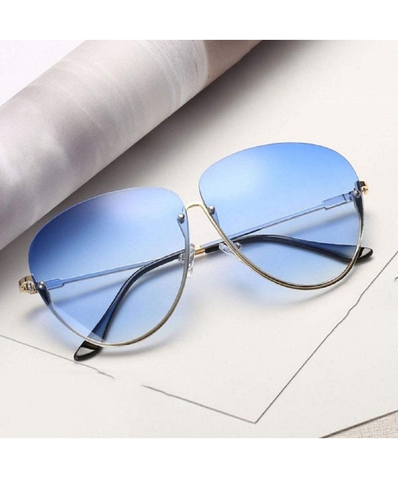 Rimless Fashion Oversized Rimless Sunglasses Women Clear Lens Glasses - G - CL18R6Y665T $11.30