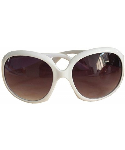 Oval Women Retro Style Anti-UV Sunglasses Big Frame Fashion Sunglasses Sunglasses - White - C318R6XC58N $19.60