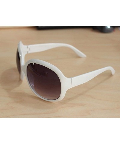 Oval Women Retro Style Anti-UV Sunglasses Big Frame Fashion Sunglasses Sunglasses - White - C318R6XC58N $8.88