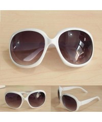 Oval Women Retro Style Anti-UV Sunglasses Big Frame Fashion Sunglasses Sunglasses - White - C318R6XC58N $8.88