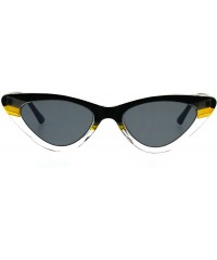 Cat Eye Womens 2-Tone Retro Vintage Cat Eye Gothic Narrow Plastic Sunglasses - Black Yellow Black - CM18H4MK84W $11.87