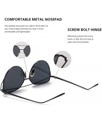 Oversized Cat Eye Mirrored Flat Lenses Metal Frame Sunglasses for Women Retro Fashion Sun glasses Shades - CR18OSGRNNZ $11.16