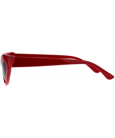Cat Eye Womens Futuristic Retro Narrow Goth Cat Eye Plastic Sunglasses - Red - CQ18DSUR3W8 $18.63