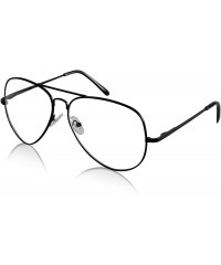 Sport Aviator Glasses Oversized Metal Frame Clear Lens UV400 Protection - 1 Clear Lens - Gun Metal Frame - C21853LCH5X $18.30
