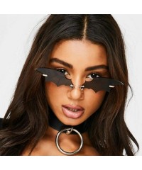 Rimless Funny Bat Shape Retro Sunglasses Vintage Irregular Unisex Fashion Shades Sunglasses Personality Eyewear - D - CG190NC...