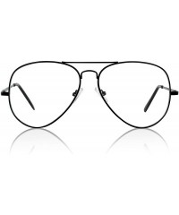Sport Aviator Glasses Oversized Metal Frame Clear Lens UV400 Protection - 1 Clear Lens - Gun Metal Frame - C21853LCH5X $18.30