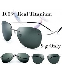 Rimless 100% Real Titanium No Screw Rimless Polarized Sunglasses For Men Women Ultralight - CV185HGRQ60 $31.73