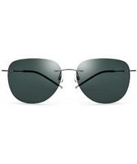 Rimless 100% Real Titanium No Screw Rimless Polarized Sunglasses For Men Women Ultralight - CV185HGRQ60 $31.73